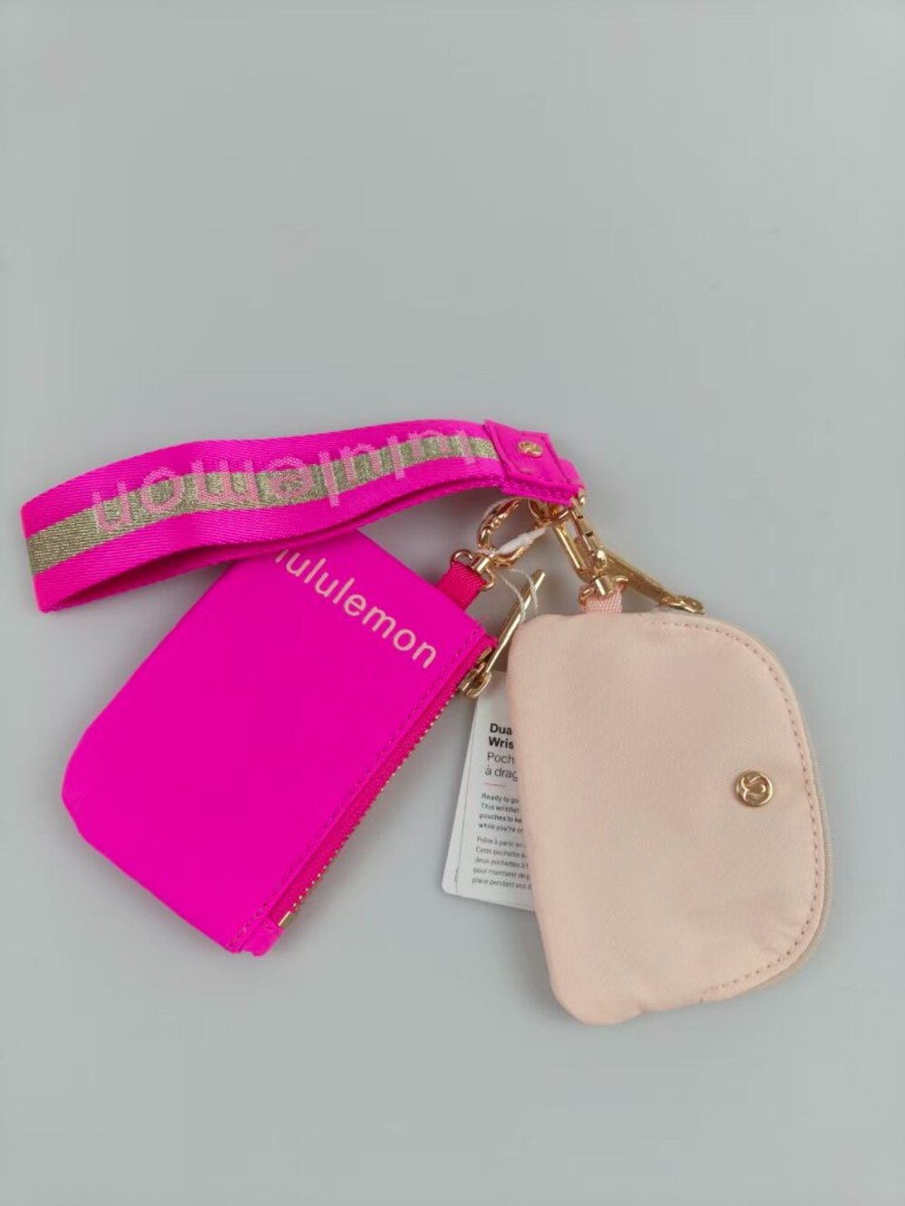 Lululemon Double Pouch Wristlet Water-Repellent pink